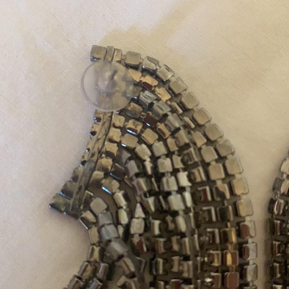 Silver Statement Earrings - image 4